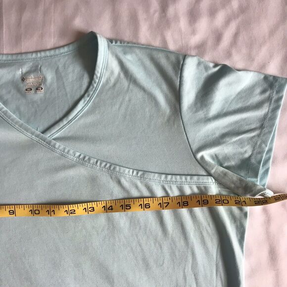 COLUMBIA Omni-Shade Sun Protection Womens Activewear S/S Top Blue Size XL EUC - Picture 6 of 7